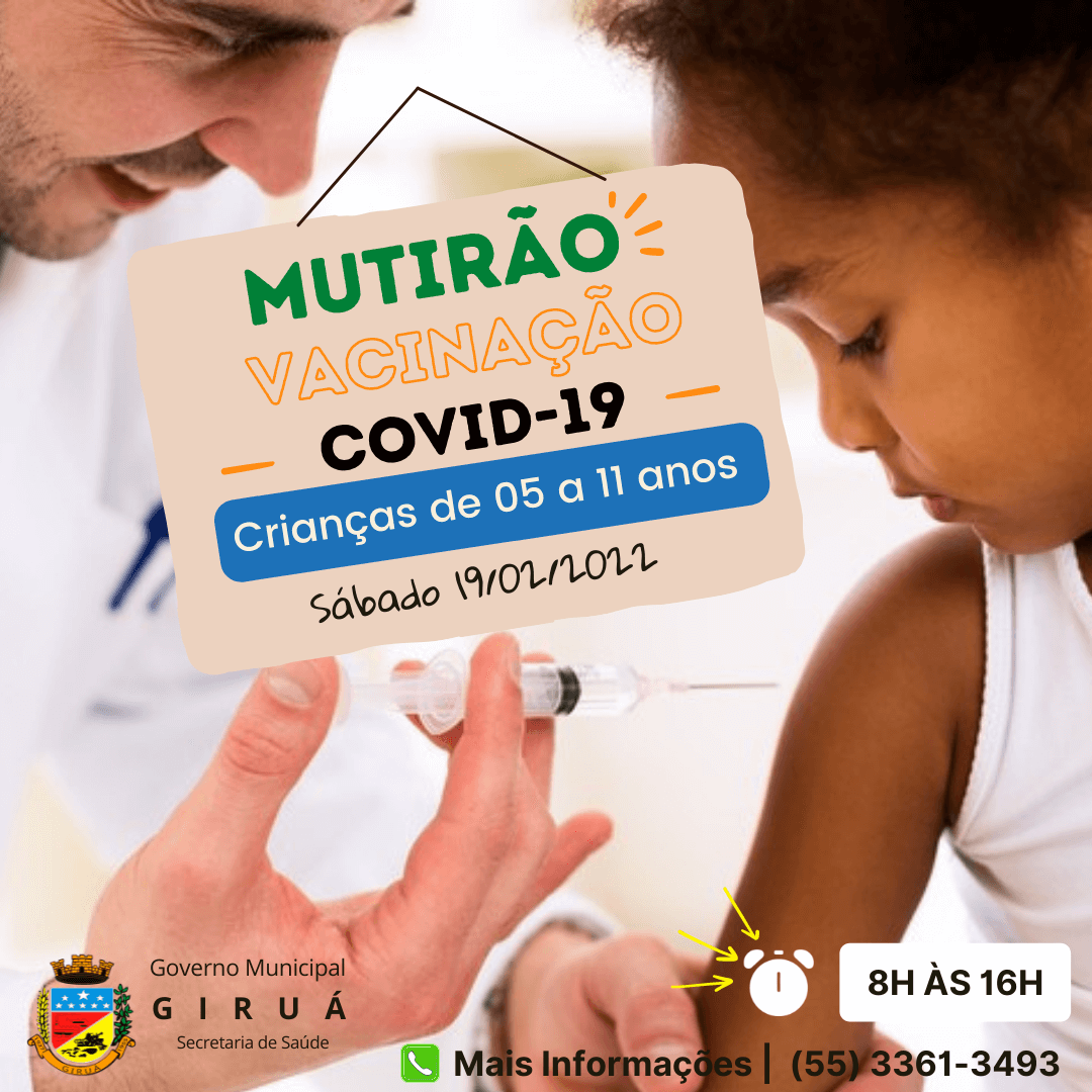 Sábado será Dia C de vacinação infantil contra a Covid-19 em todo o Rio Grande do Sul